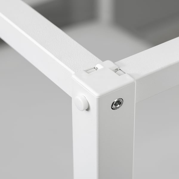 VITARNA - Canopy bed frame, white Luröy/Skådis black,140x200 cm