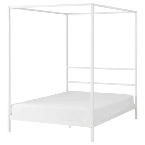 VITARNA four-poster bed frame, white/Luröy, 140x200 cm