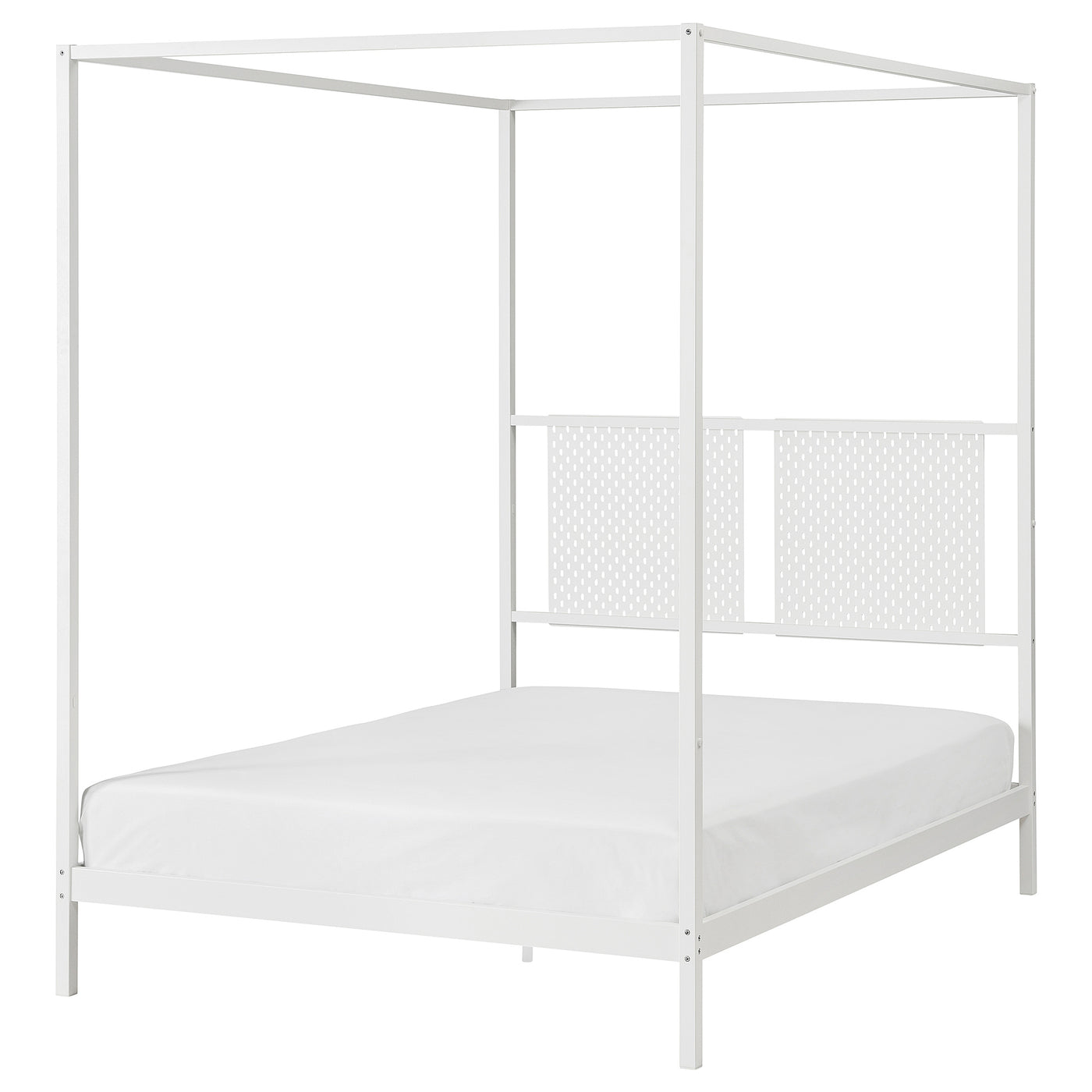 VITARNA four-poster bed frame, white/Skådis white, 140x200 cm