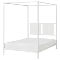 VITARNA four-poster bed frame, white/Skådis white, 140x200 cm