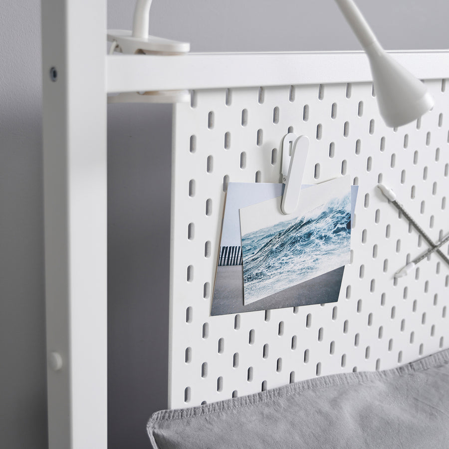 VITARNA four-poster bed frame, white/Skådis white, 140x200 cm
