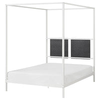 VITARNA four-poster bed frame, white/Skådis black, 140x200 cm