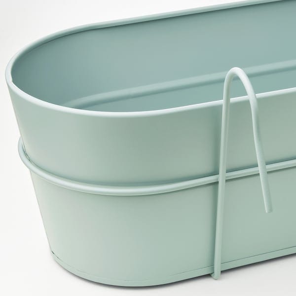 Ikea VITLÖK - Planter with stand, indoor/outdoor/turquoise,56x20 cm