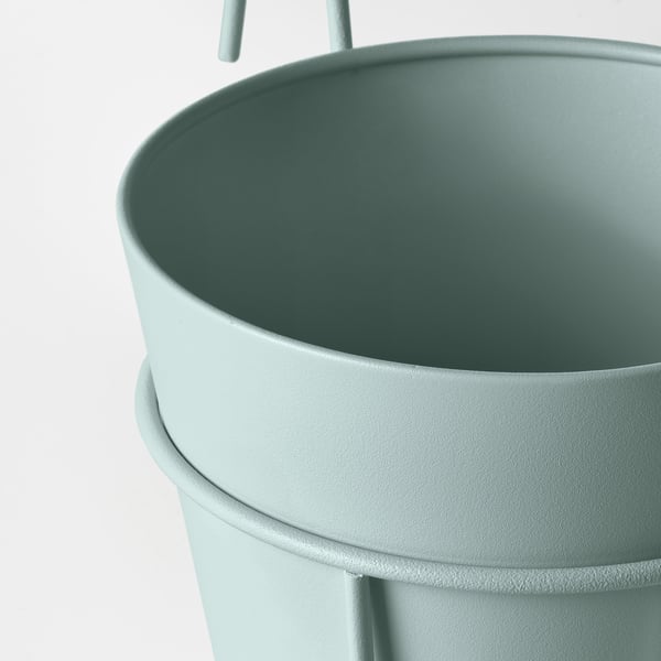 VITLÖK - VITLÖK Plant pot with holder, in/outdoor/turquoise, 15 cm