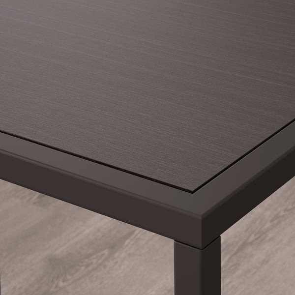 VITTSJÖ storage combination, black-brown/glass, 200x36x93 cm