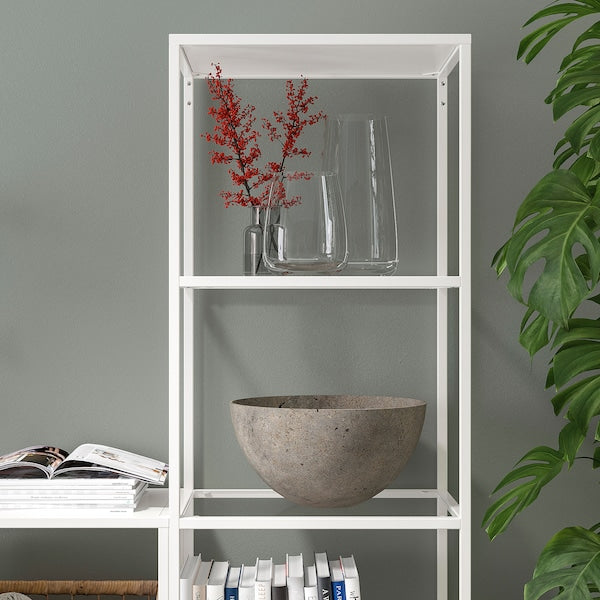 VITTSJÖ - Shelf, white/glass, 51x175 cm