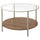 VITTSJÖ coffee table, light beige/glass, 75 cm