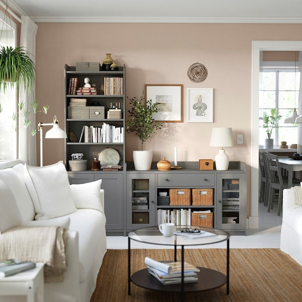 VITTSJÖ coffee table, black-brown/glass, 75 cm