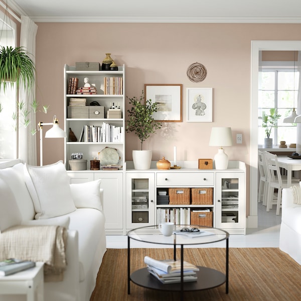 VITTSJÖ coffee table, black-brown/glass, 75 cm