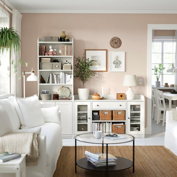 VITTSJÖ coffee table, black-brown/glass, 75 cm