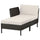 VITTSKÄR modular chaise longue, with armrest outdoor/plastic rattan dark grey Frösön/Duvholmen beige, 80x79x169 cm
