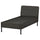 VITTSKÄR modular chaise longue, outdoor/plastic rattan dark grey, 80x79x169 cm