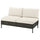 VITTSKÄR 2-seat sofa, outdoor plastic rattan dark grey/Frösön/Duvholmen beige, 160x88x89 cm