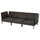 VITTSKÄR 3-seat modular sofa, armrests outdoor/plastic rattan dark grey, 240x79x89 cm