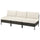 VITTSKÄR 3-seat modular sofa, outdoor plastic rattan dark grey/Frösön/Duvholmen beige, 240x88x89 cm