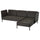 VITTSKÄR 3-seat sofa with chaise longue, armrests outdoor/plastic rattan dark grey, 80x79x89 cm