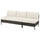 VITTSKÄR 3-seat sofa, outdoor plastic rattan dark grey/Frösön/Duvholmen beige, 240x88x89 cm