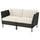 VITTSKÄR 2-seat modular sofa, armrests outdoor/plastic rattan dark grey Frösön/Duvholmen beige, 178x88x89 cm