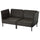 VITTSKÄR 2-seat modular sofa, armrests outdoor/plastic rattan dark grey, 160x79x89 cm