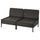 VITTSKÄR 2-seat modular sofa, outdoor/plastic rattan dark grey, 160x79x89 cm