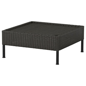 VITTSKÄR 1-seat section for modular sofa, plastic rattan outdoor/dark grey, 80x36x80 cm