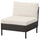VITTSKÄR modular easy chair, outdoor plastic rattan dark grey/Frösön/Duvholmen beige, 80x88x89 cm