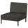 VITTSKÄR modular easy chair, outdoor/plastic rattan dark grey, 80x79x89 cm