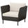 VITTSKÄR modular lounge chair, plastic rattan dark grey/Frösön/Duvholmen beige, 98x88x89 cm
