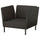 VITTSKÄR modular lounge chair, plastic rattan dark grey, 98x79x89 cm