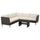 VITTSKÄR 4-seat conversation set, outdoor, outdoor plastic rattan dark grey/Frösön/Duvholmen beige, 110x58 cm