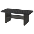VITTSKÄR coffee table, plastic rattan outdoor/dark grey, 110x58 cm