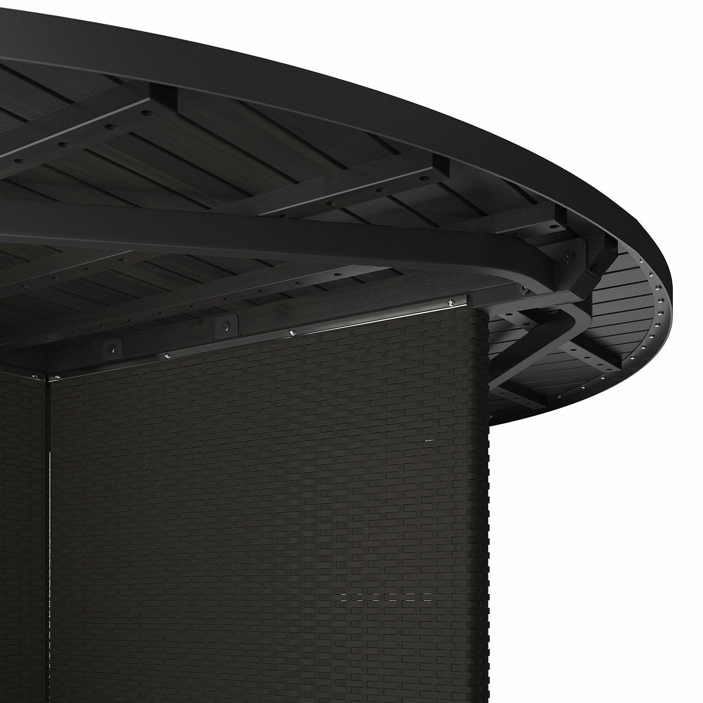 VITTSKÄR table, plastic rattan outdoor/dark grey, 187 cm