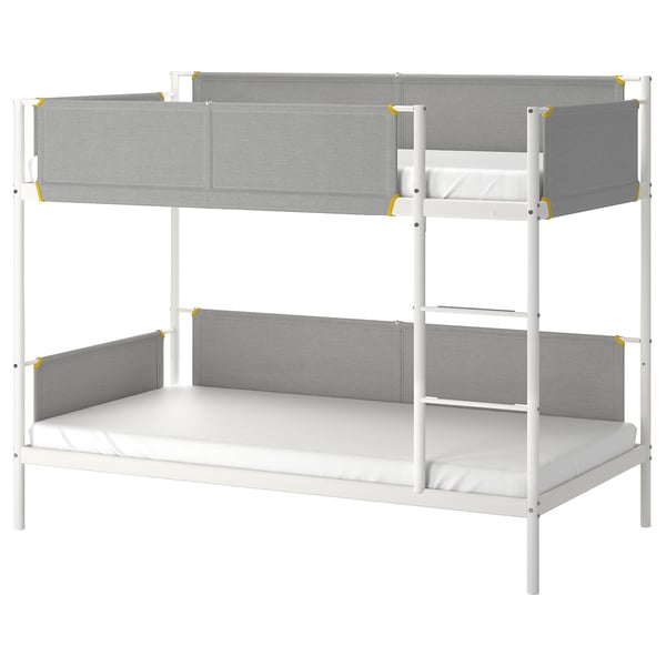 VITVAL bunk bed frame, white/light grey, 90x200 cm