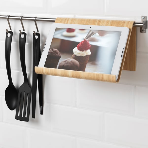 VIVALLA tablet stand, bamboo veneer, 26x17 cm