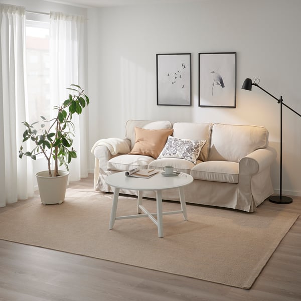 VODSKOV rug, flatwoven, natural/light grey, 200x300 cm