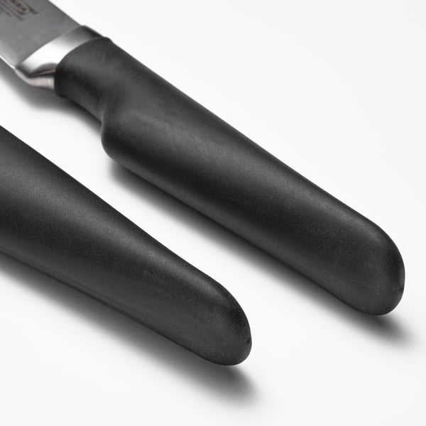 VÖRDA carving fork and carving knife, black