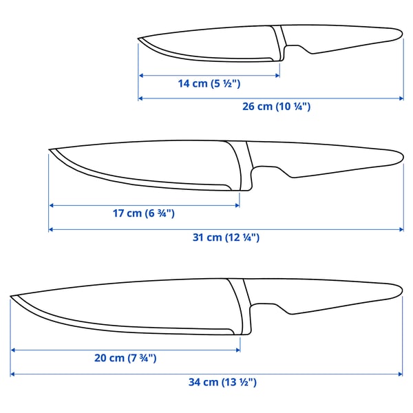 VÖRDA 3-piece knife set