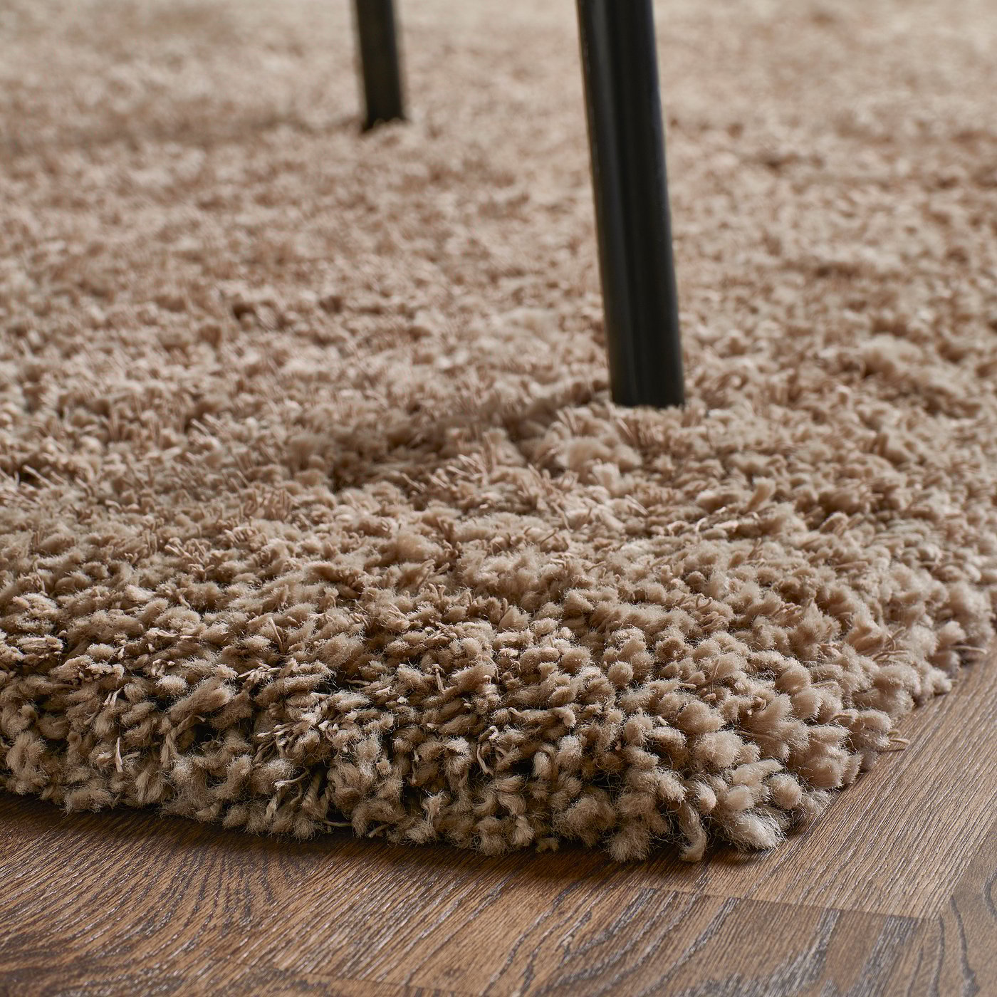 VOLLERSLEV rug, high pile, beige, 133x195 cm