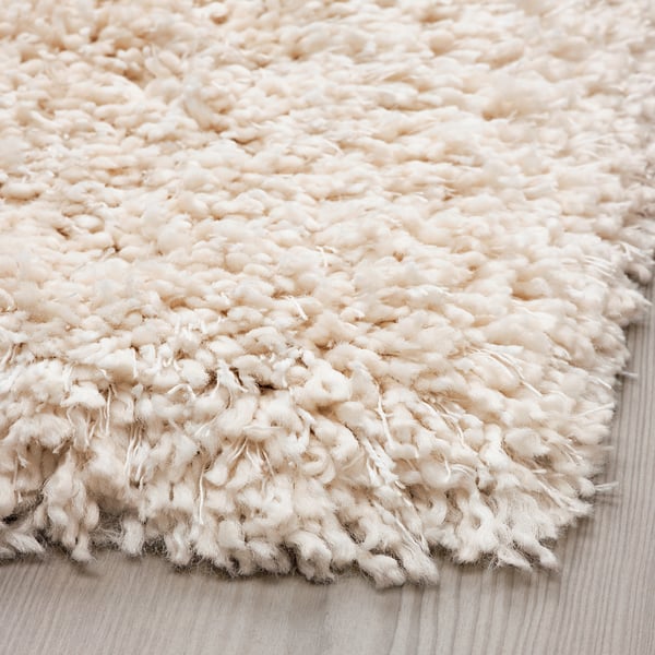 VOLLERSLEV rug, high pile, white, 133x195 cm