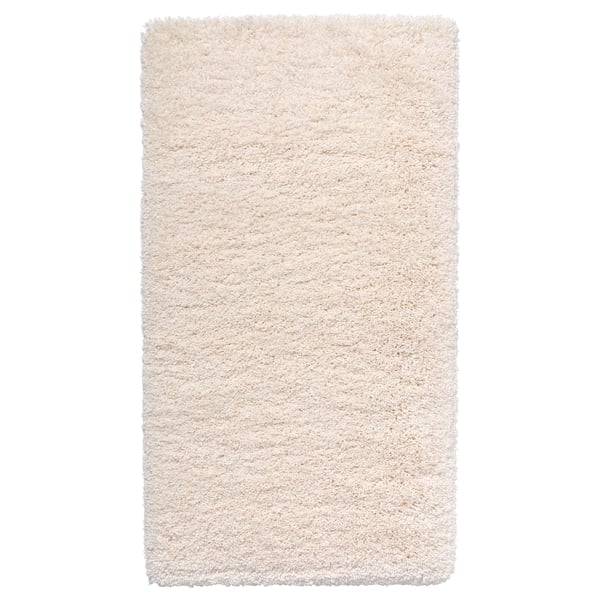 VOLLERSLEV rug, high pile, white, 80x150 cm