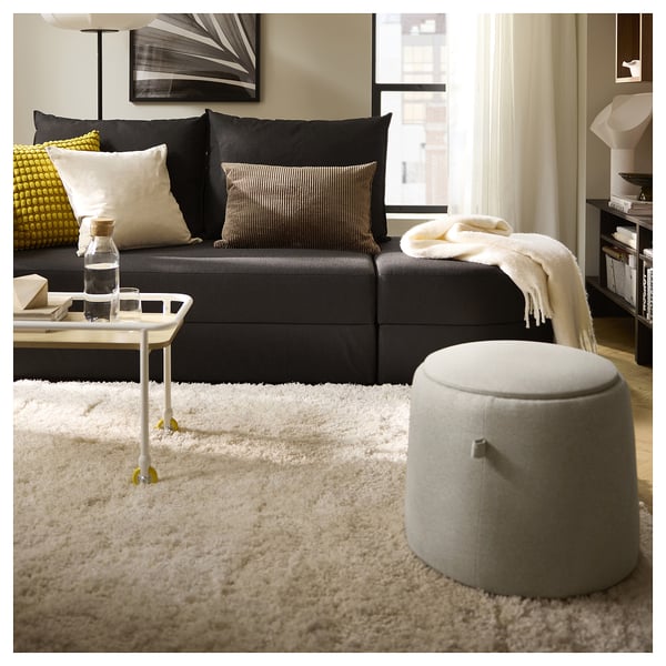 VOLLERSLEV rug, high pile, white, 133x195 cm