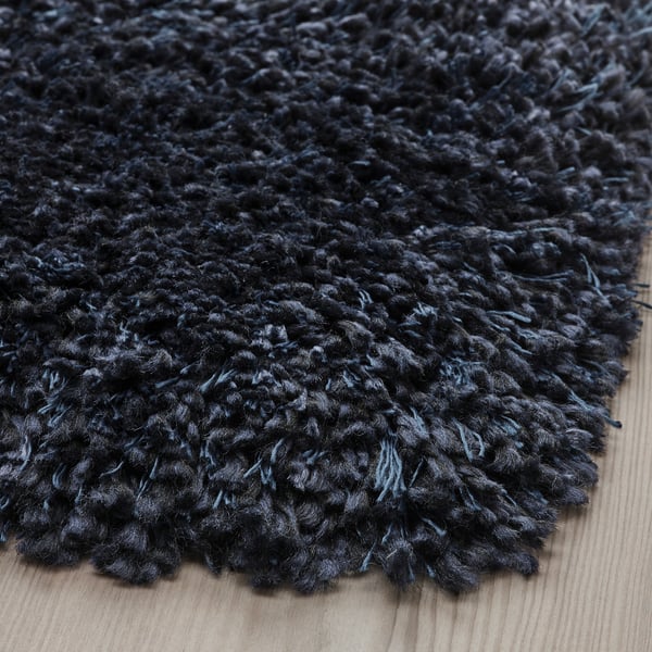 VOLLERSLEV rug, high pile, dark blue, 80x150 cm