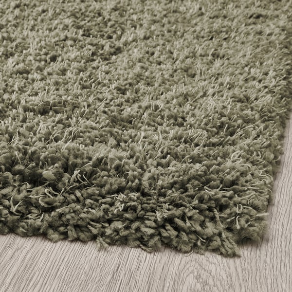 VOLLERSLEV - Carpet, long pile, grey-green,200x300 cm