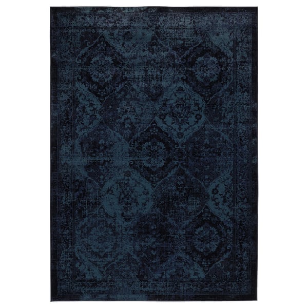 VONSBÄK - VONSBÄK Rug, low pile, dark blue, 133x195 cm
