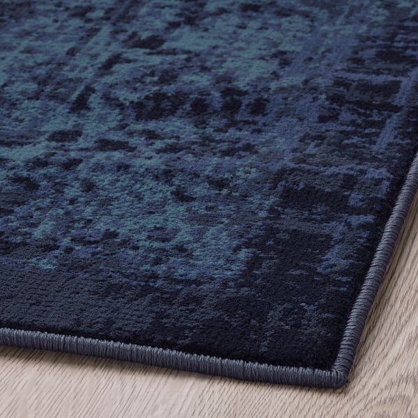 VONSBÄK - VONSBÄK Rug, low pile, dark blue, 133x195 cm
