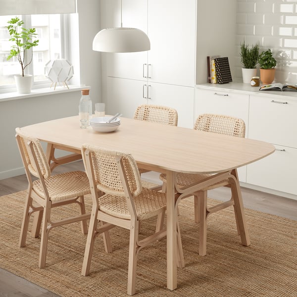 VOXLÖV / VOXLÖV - VOXLÖV / VOXLÖV Table and 4 chairs, bamboo/bamboo, 180x90 cm