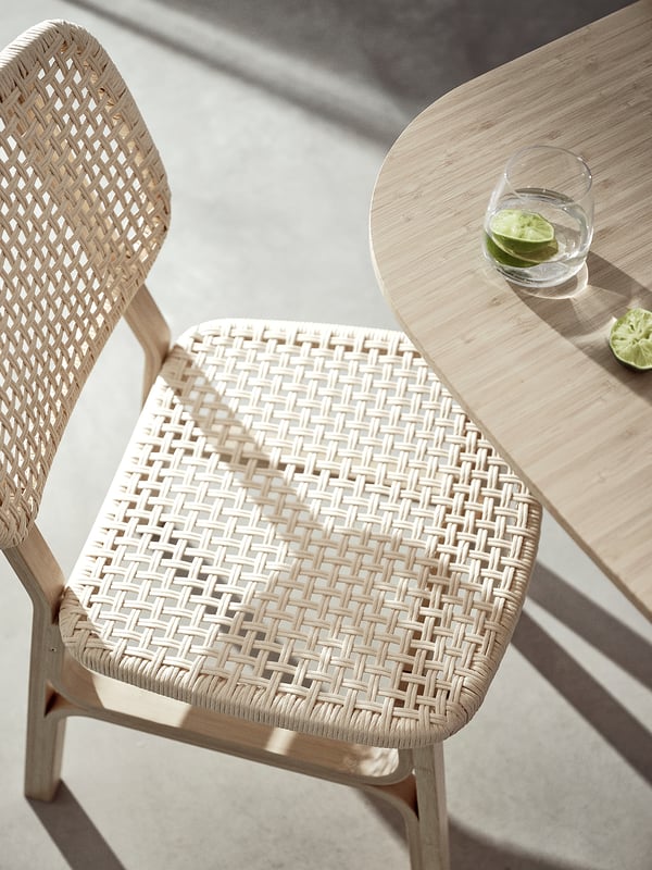 VOXLÖV / VOXLÖV - VOXLÖV / VOXLÖV Table and 4 chairs, bamboo/bamboo, 180x90 cm