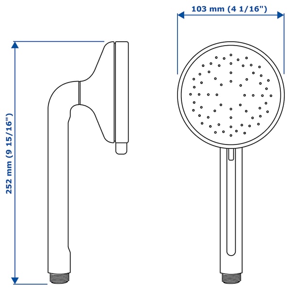 VOXNAN 5-spray handshower, chrome-plated, 105 mm