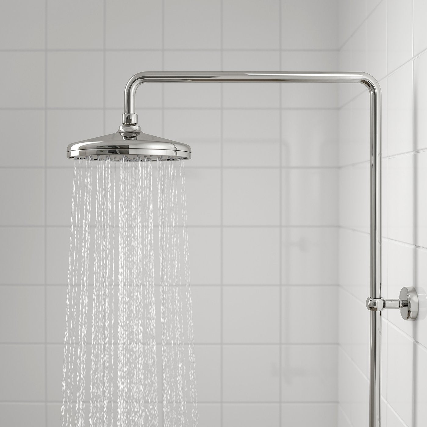 VOXNAN shower set with thermostatic mixer, chrome-plated, 200 mm