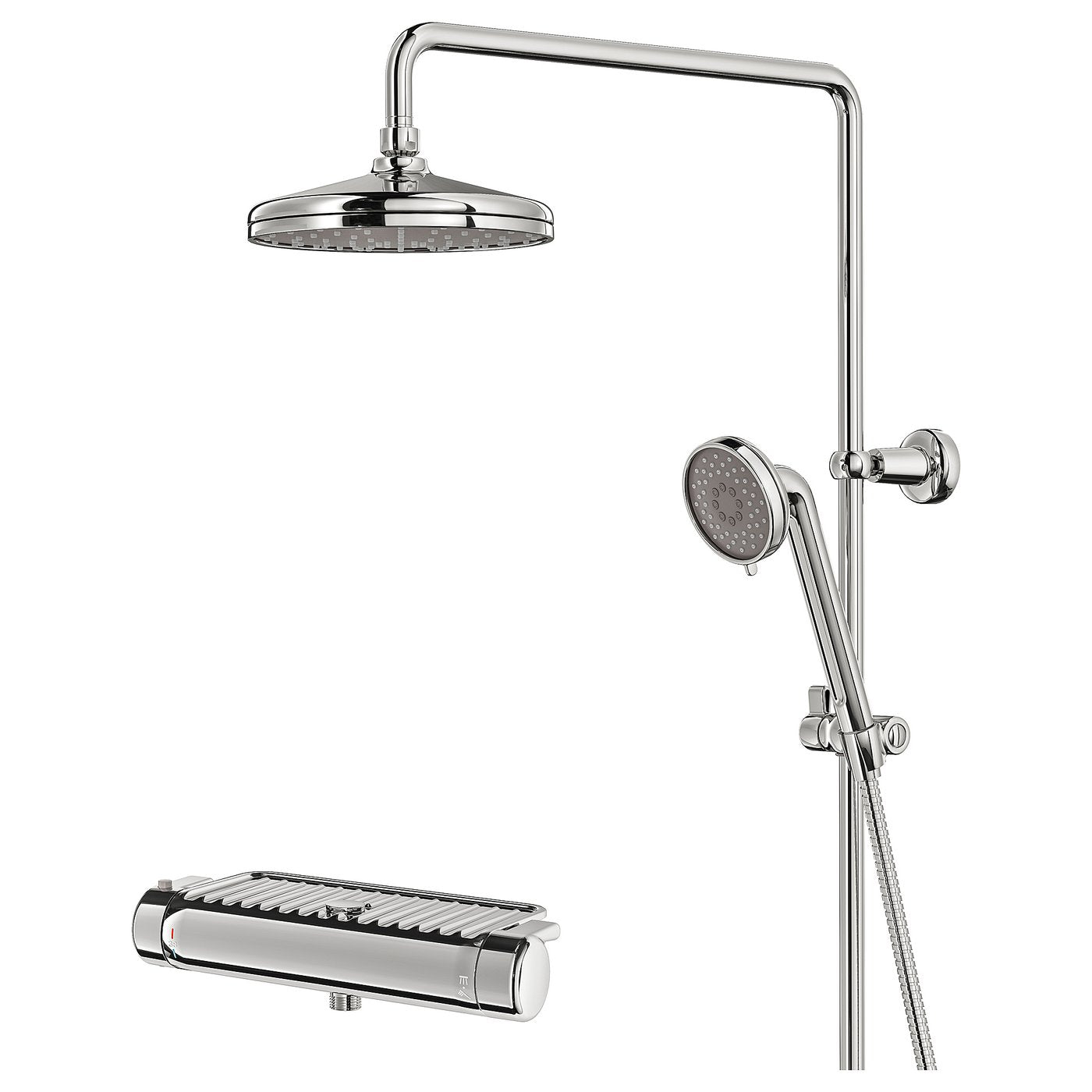 VOXNAN shower set with thermostatic mixer, chrome-plated, 200 mm